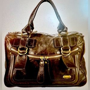 Chloe Bay Bag Chocolate brown distressed leather